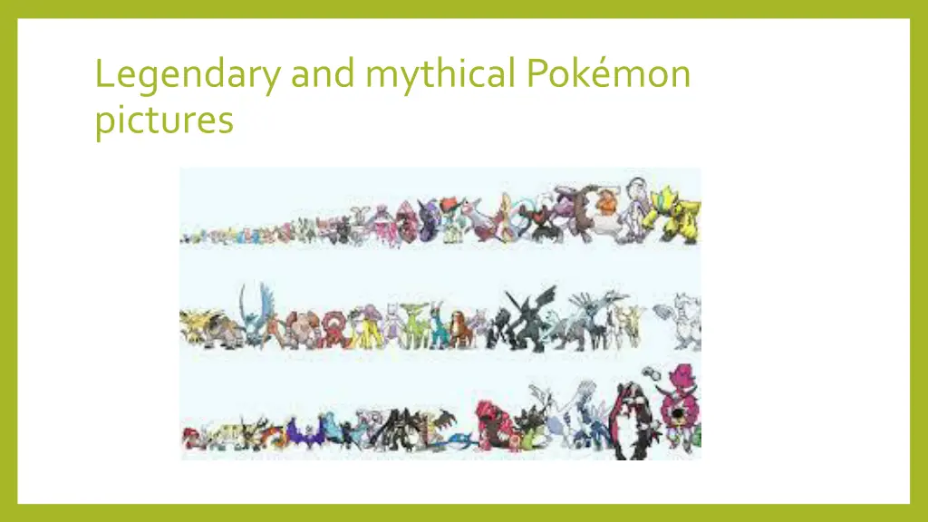 legendary and mythical pok mon pictures