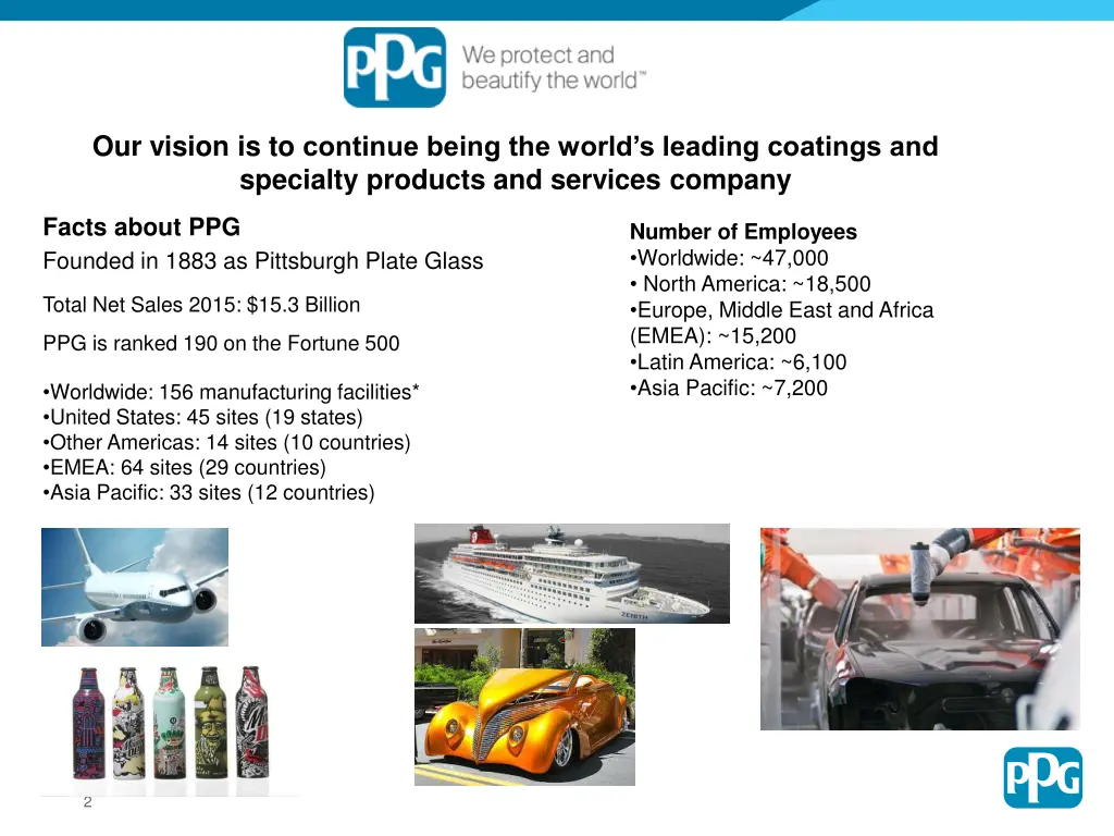 our vision is to continue being the world