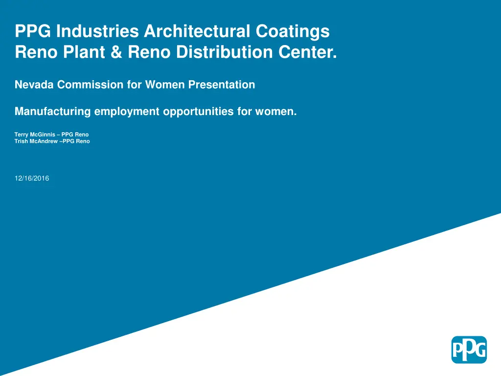 ppg industries architectural coatings reno plant