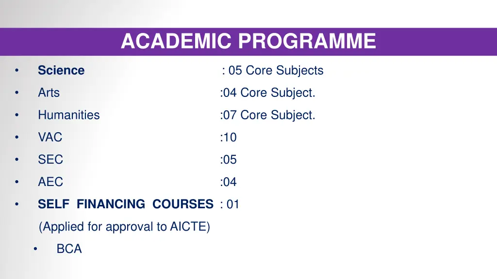 academic programme