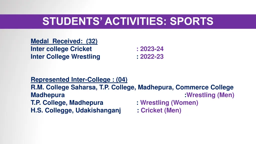 students activities sports