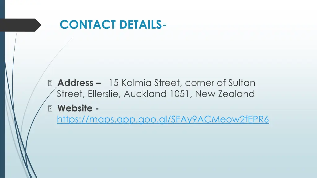 contact details