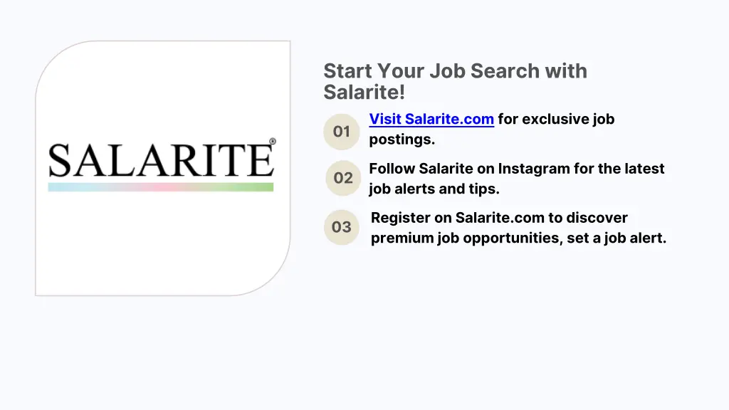 start your job search with salarite visit