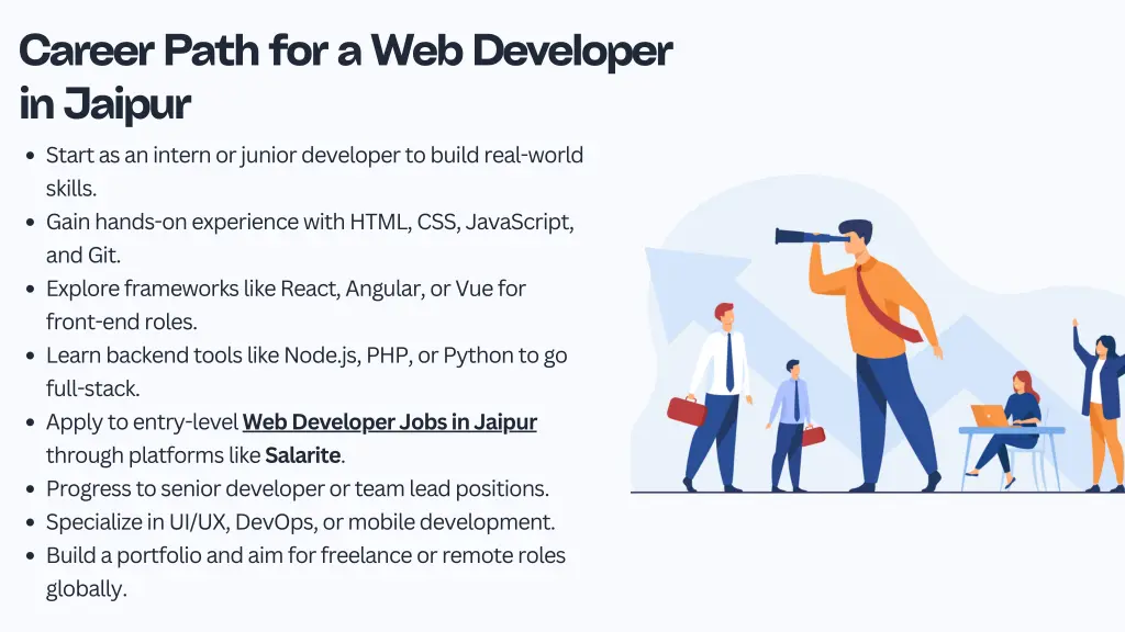 career path for a web developer in jaipur