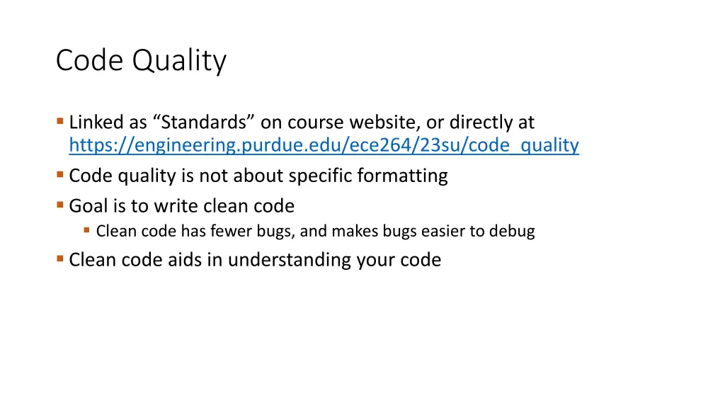 code quality