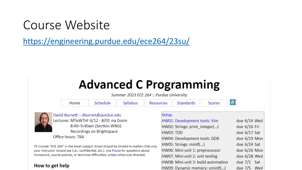 course website
