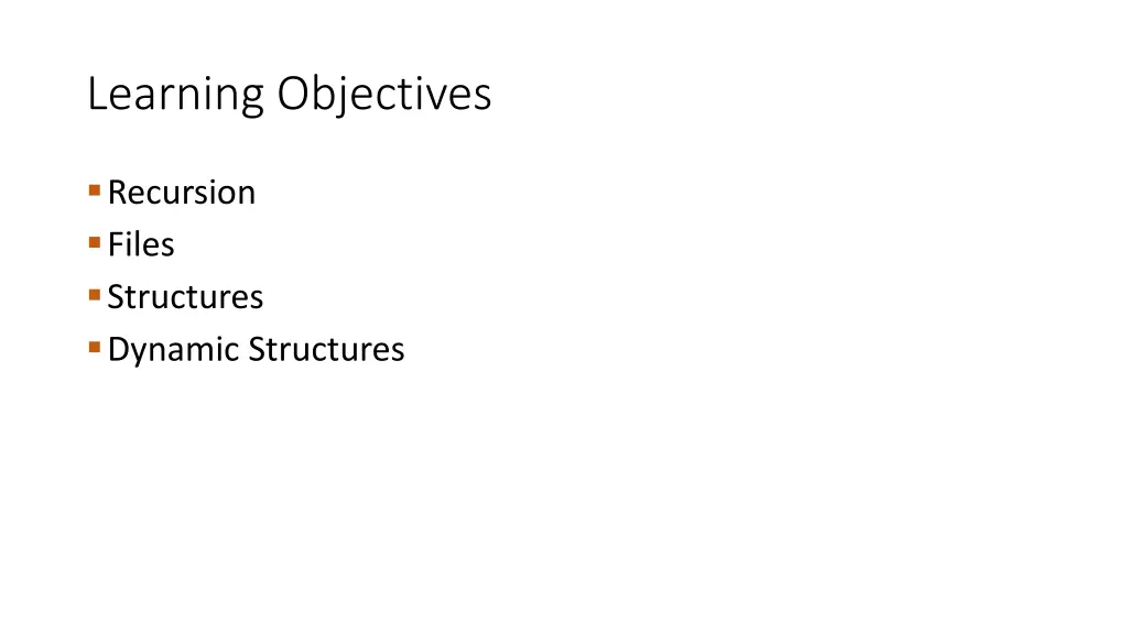 learning objectives