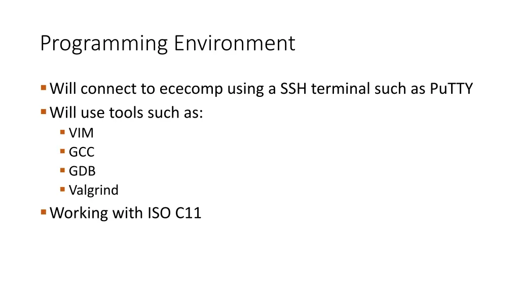 programming environment