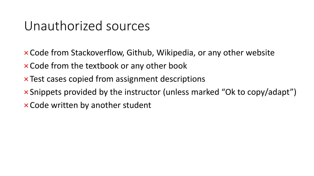 unauthorized sources