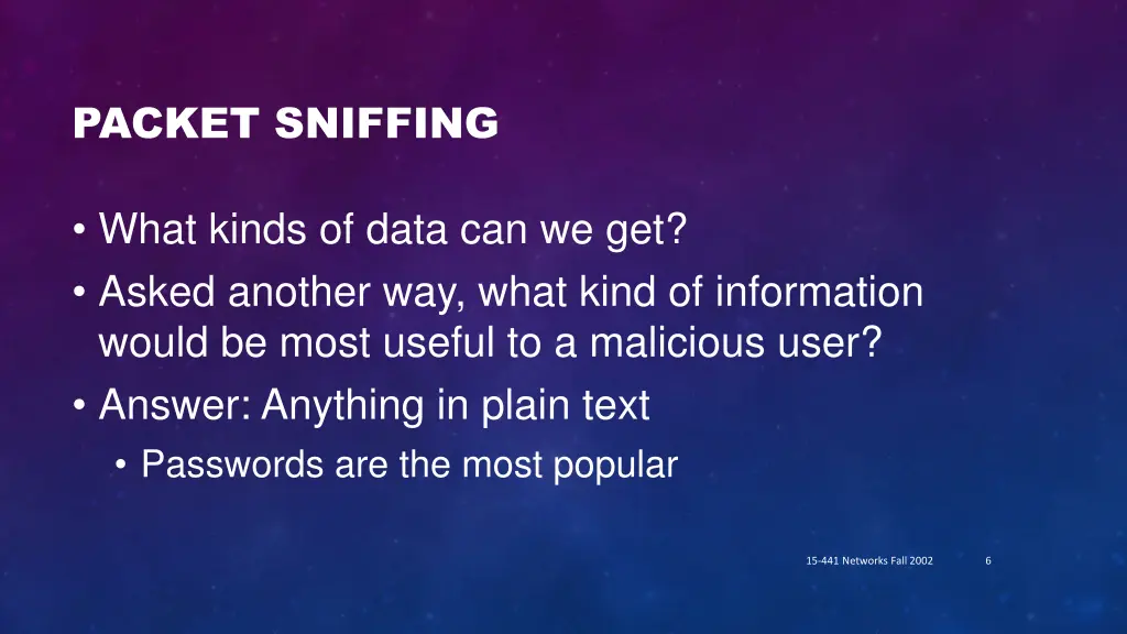 packet sniffing