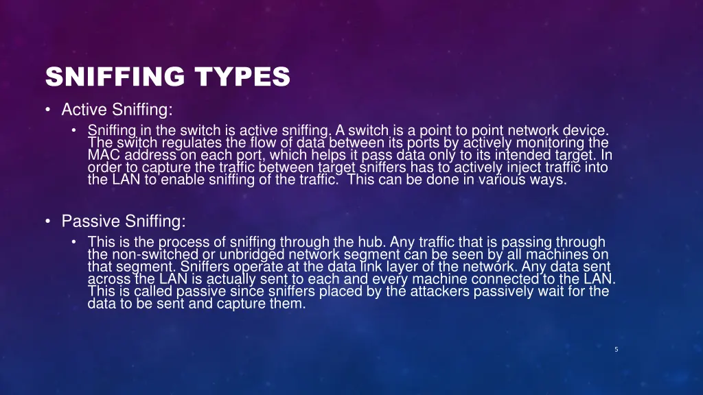 sniffing types active sniffing sniffing