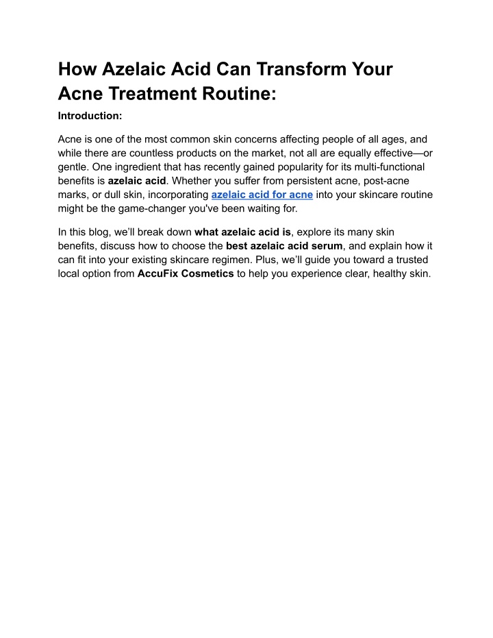 how azelaic acid can transform your acne
