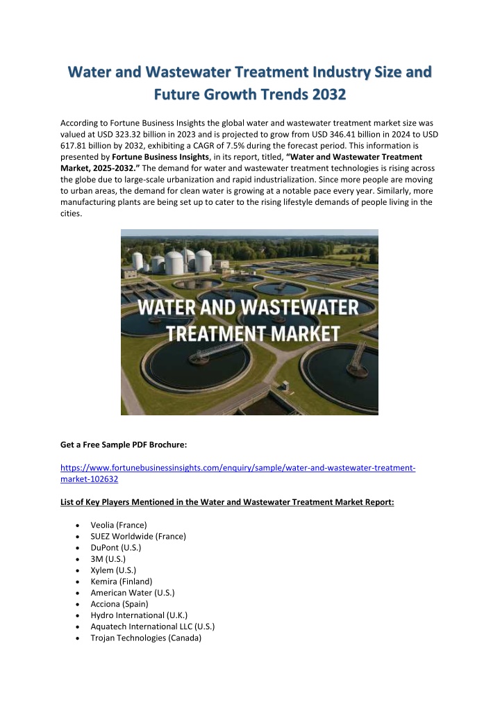 water and wastewater treatment industry size