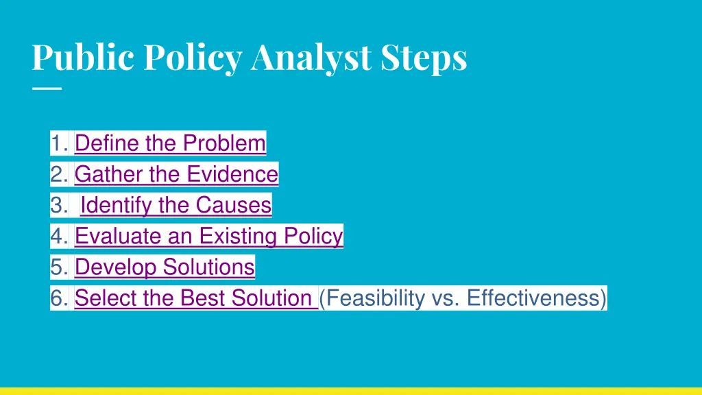 public policy analyst steps