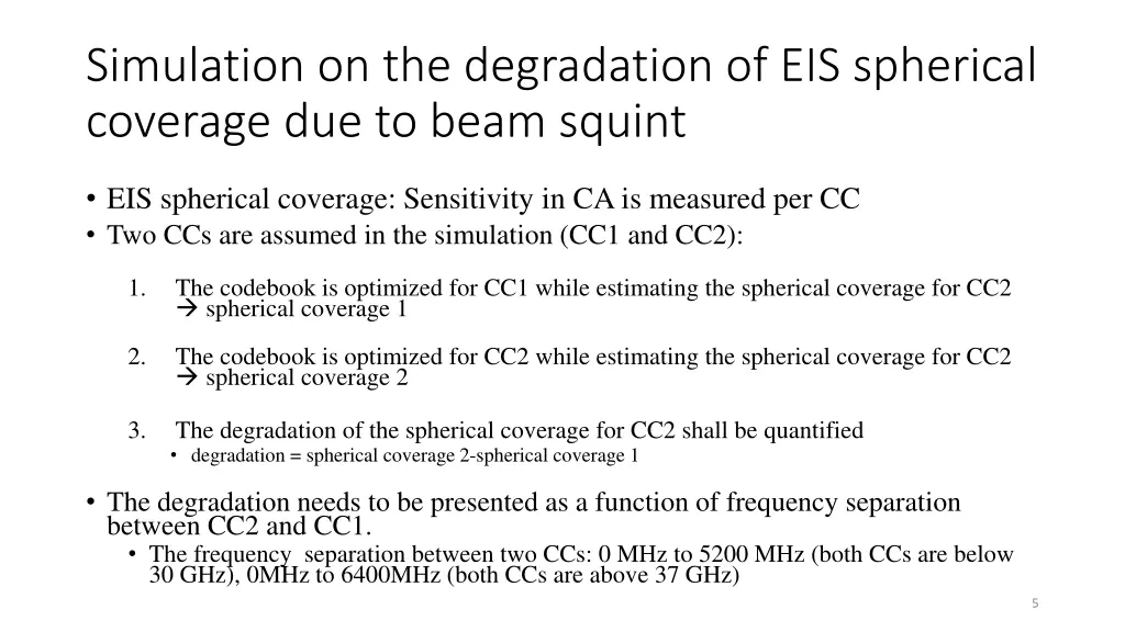 simulation on the degradation of eis spherical