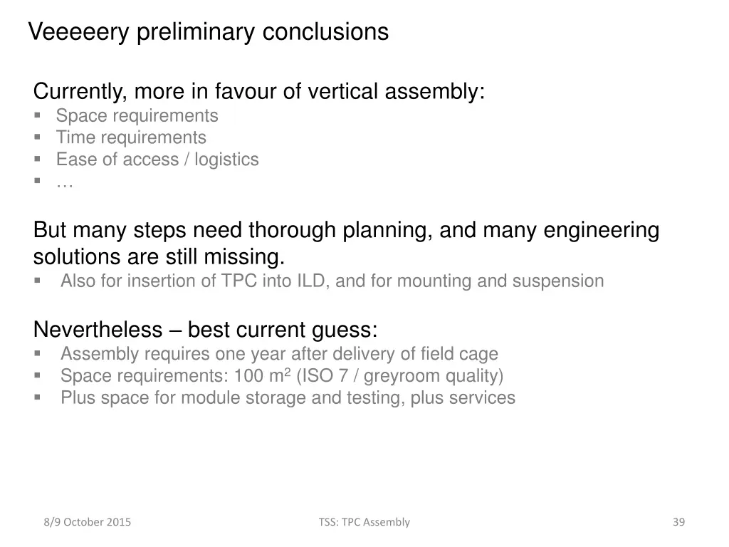 veeeeery preliminary conclusions