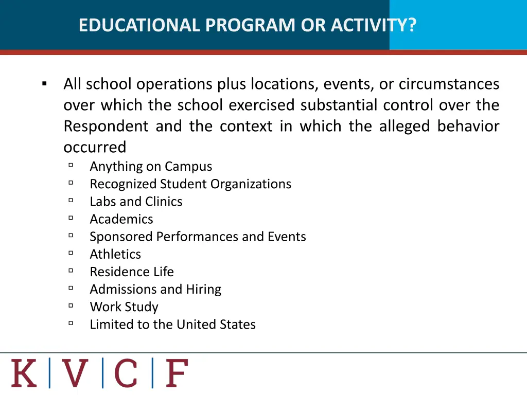 educational program or activity