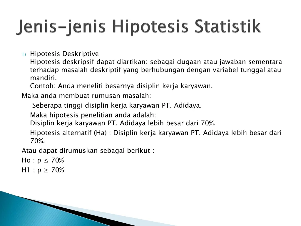 1 hipotesis deskriptive hipotesis deskripsif