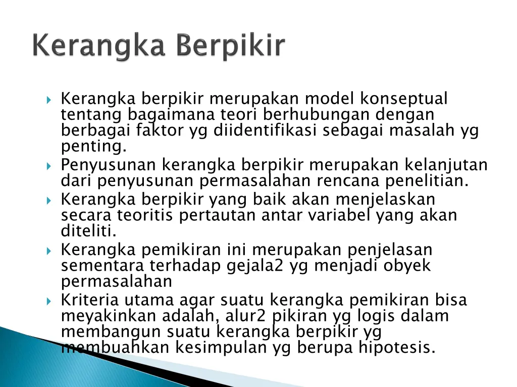 kerangka berpikir merupakan model konseptual