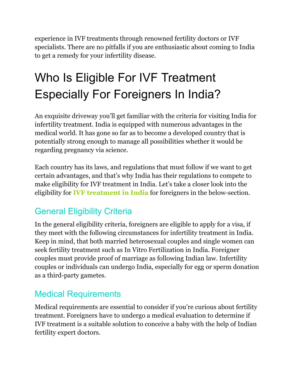 experience in ivf treatments through renowned