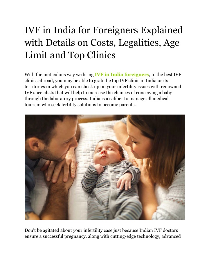 ivf in india for foreigners explained with