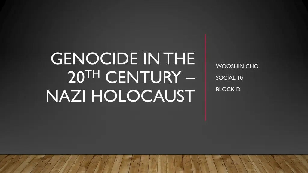 genocide inthe 20 th century nazi holocaust