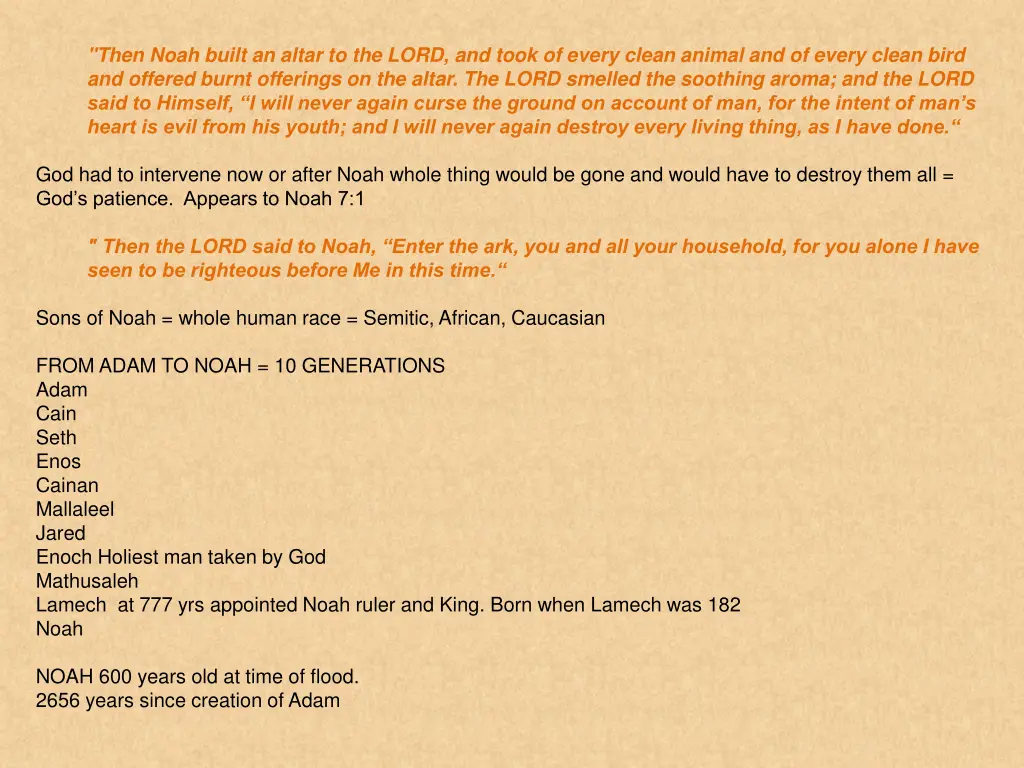 then noah built an altar to the lord and took