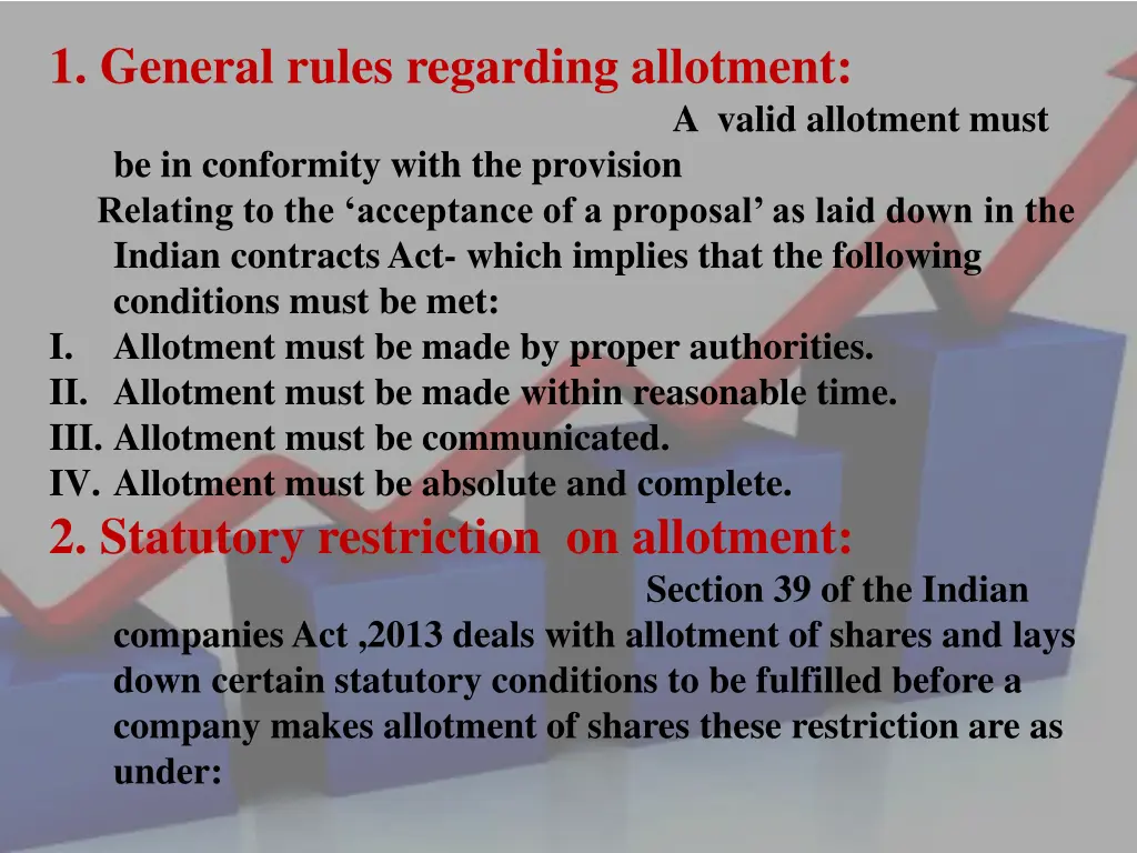 1 general rules regarding allotment a valid