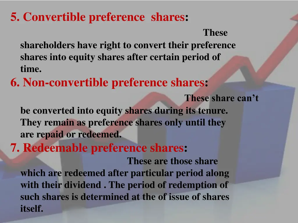 5 convertible preference shares these