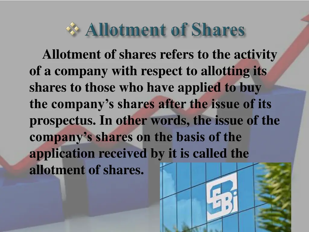 allotment of shares refers to the activity