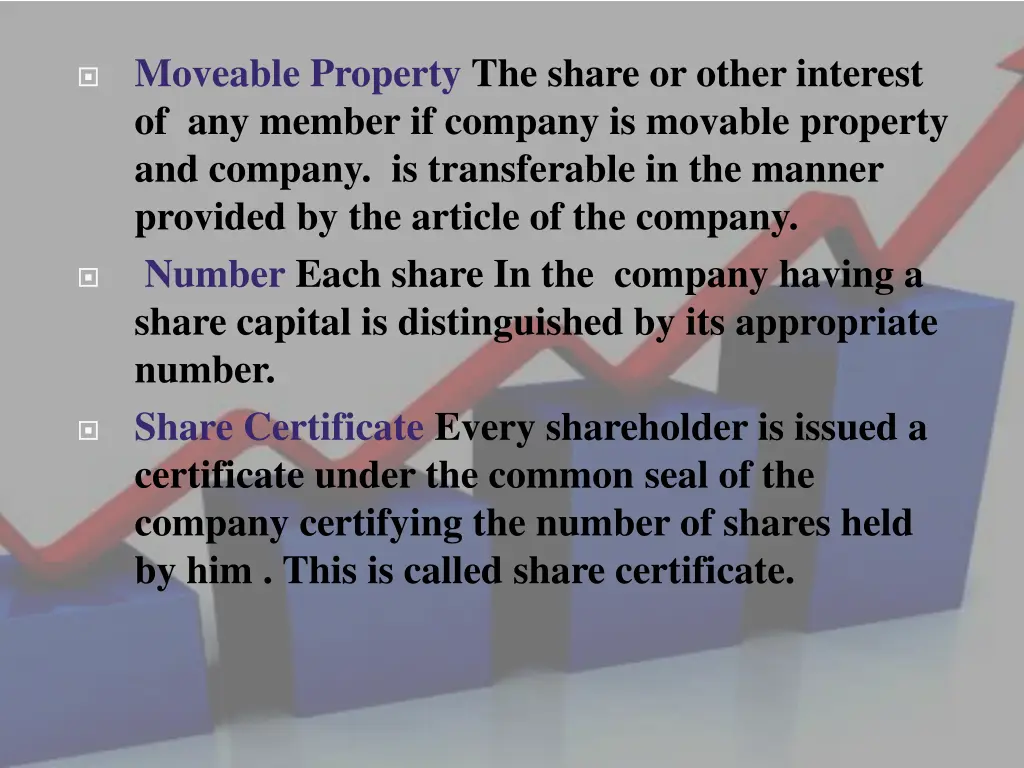 moveable property the share or other interest
