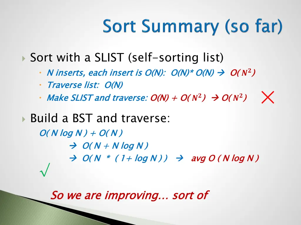 sort with a slist self sorting list n inserts