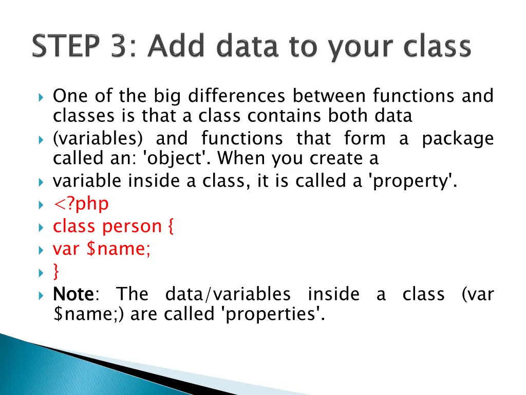 one of the big differences between functions