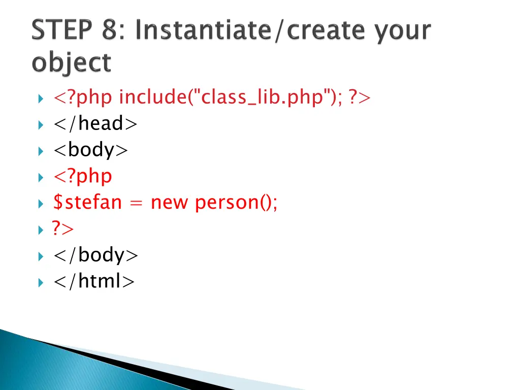 php include class lib php head body php stefan
