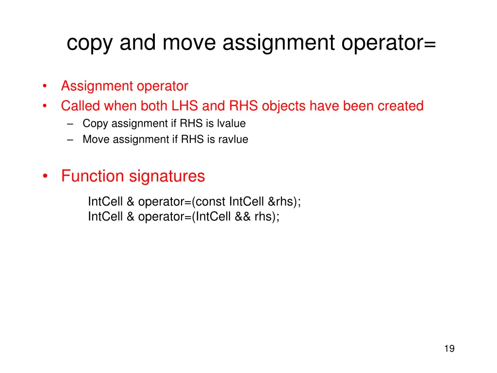 copy and move assignment operator