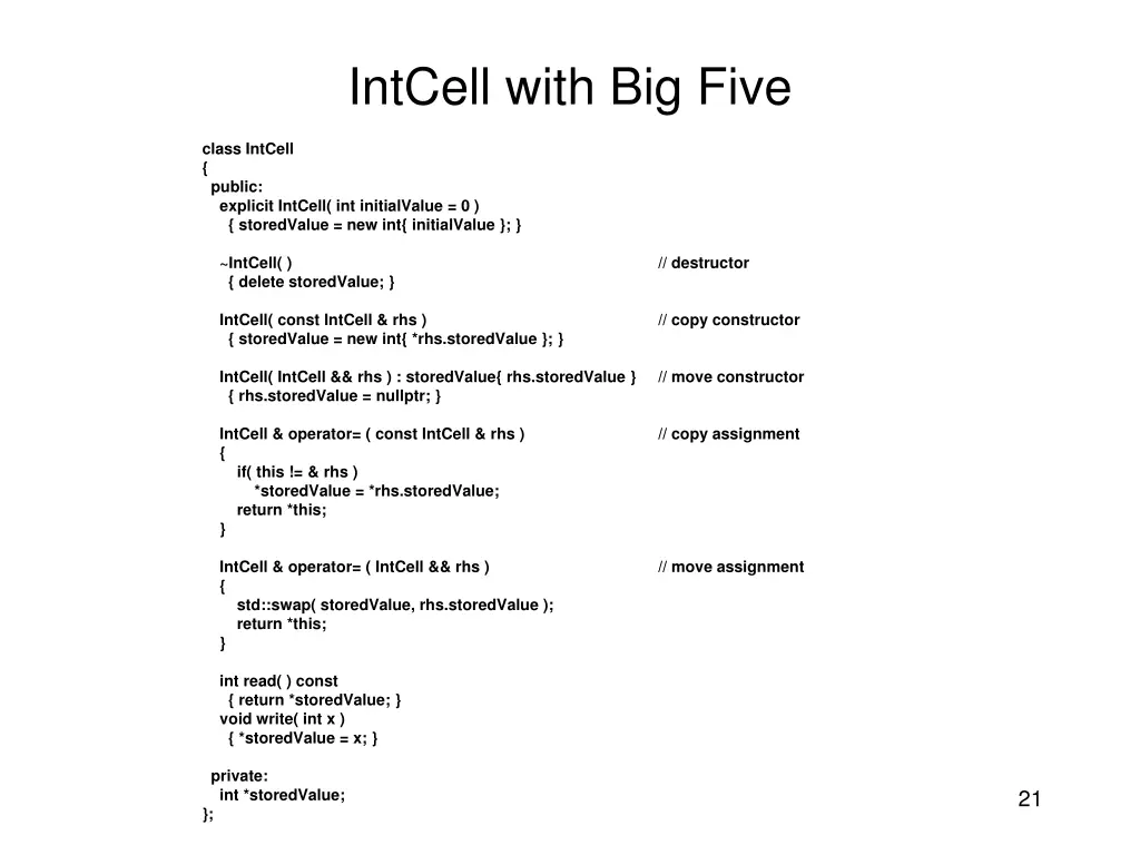 intcell with big five