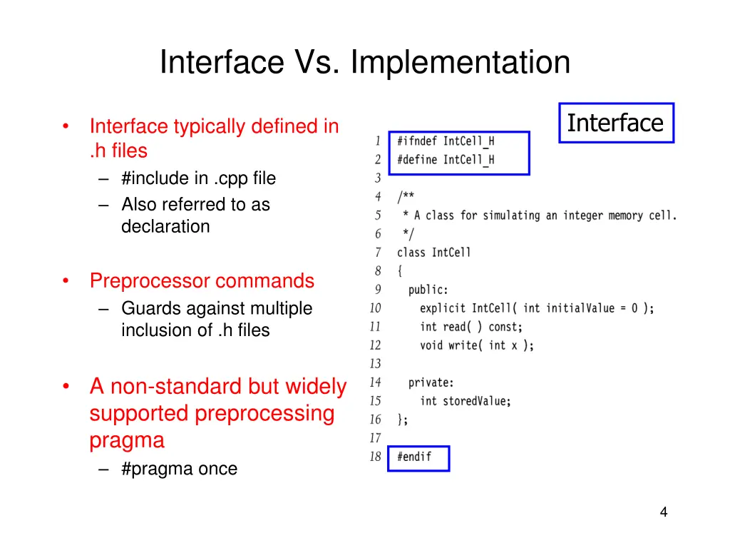 interface vs implementation