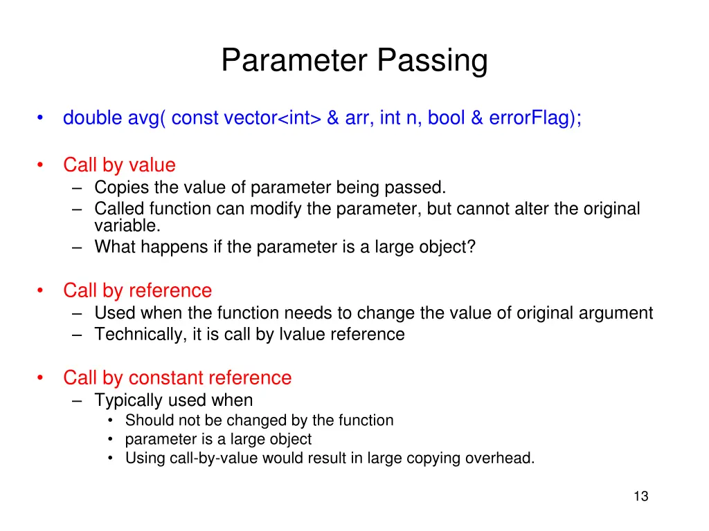 parameter passing