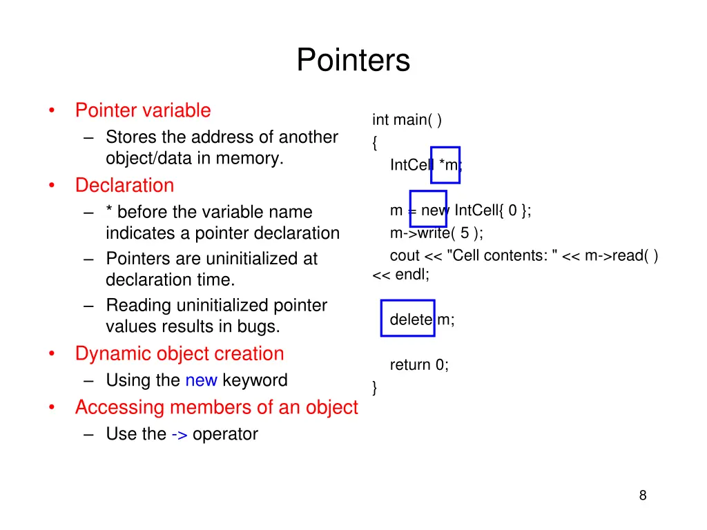 pointers