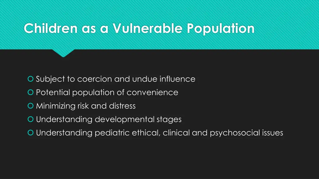 children as a vulnerable population