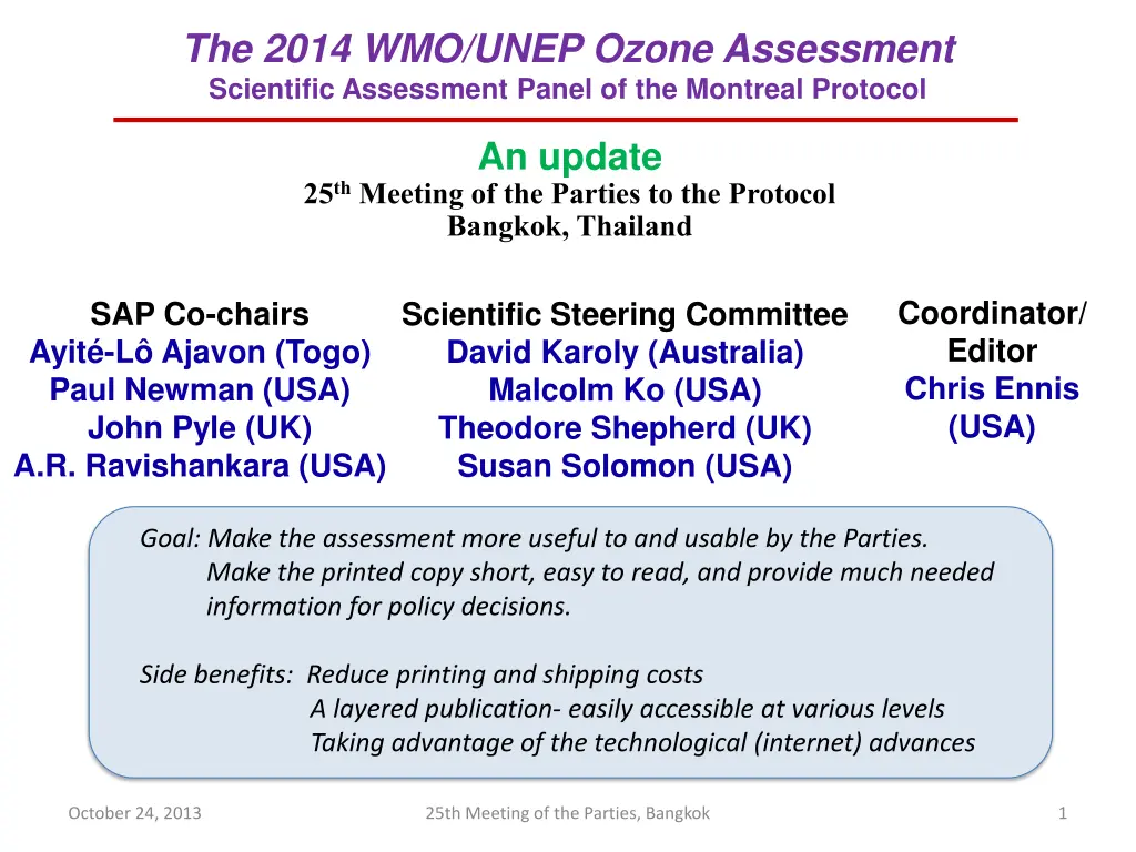 the 2014 wmo unep ozone assessment scientific