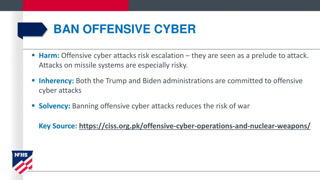 ban offensive cyber