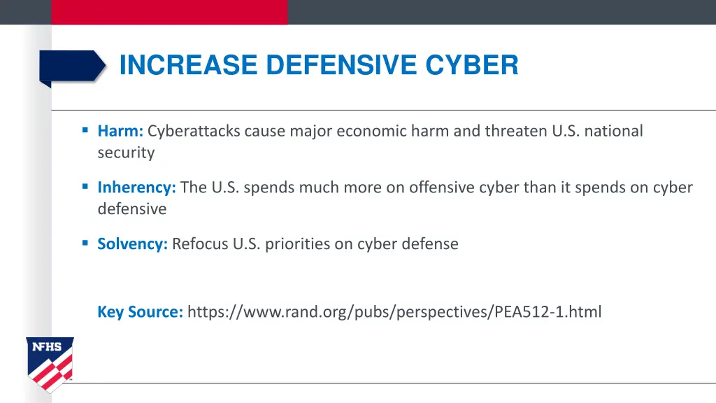 increase defensive cyber