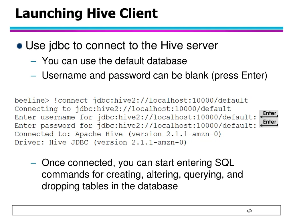launching hive client