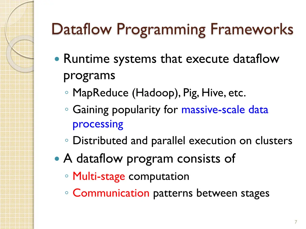 dataflow programming frameworks