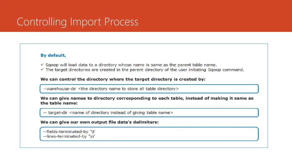 controlling import process