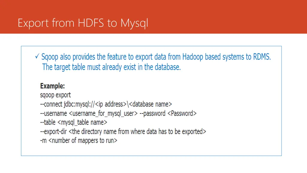 export from hdfs to mysql