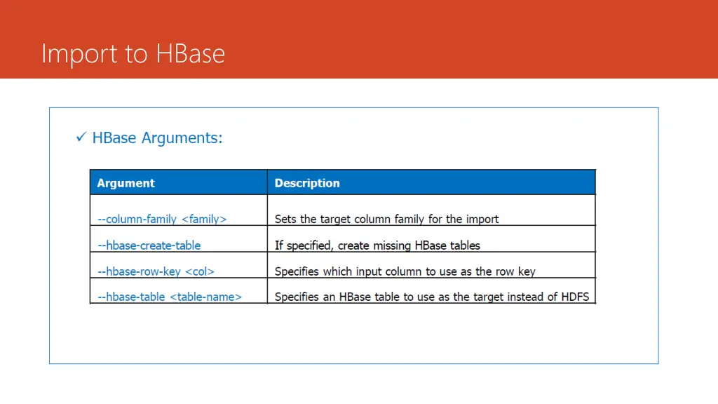 import to hbase 1