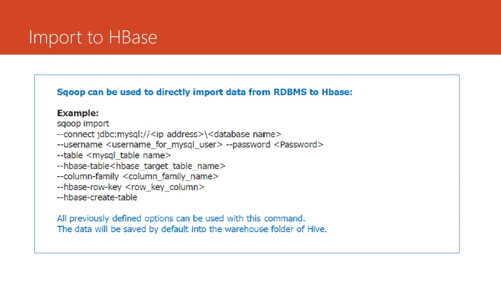 import to hbase