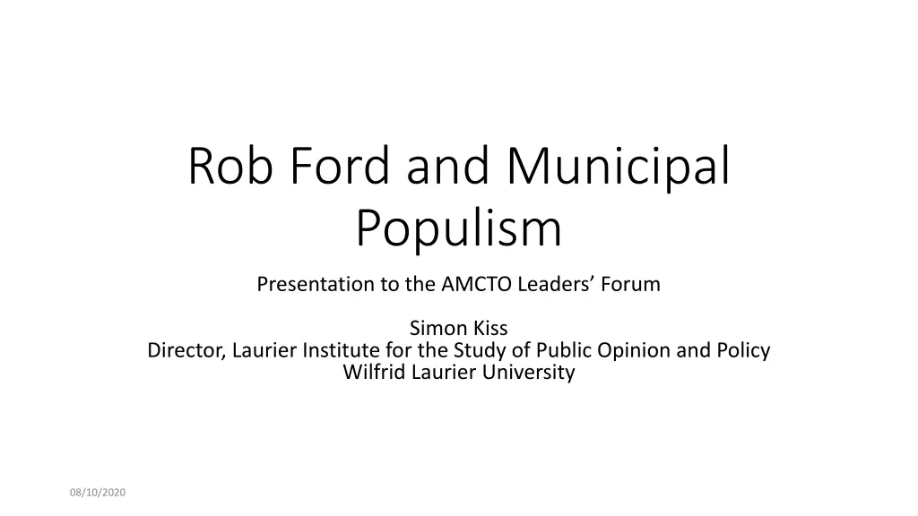 rob ford and municipal populism